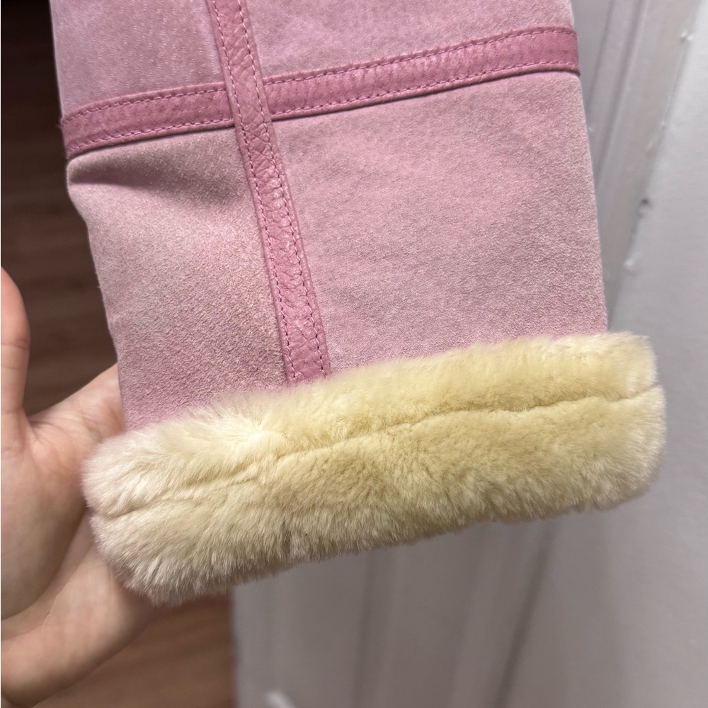 Baby Phat Women's Pink and Cream Suede/Leather Teddy Jacket - Picture 7 of 8